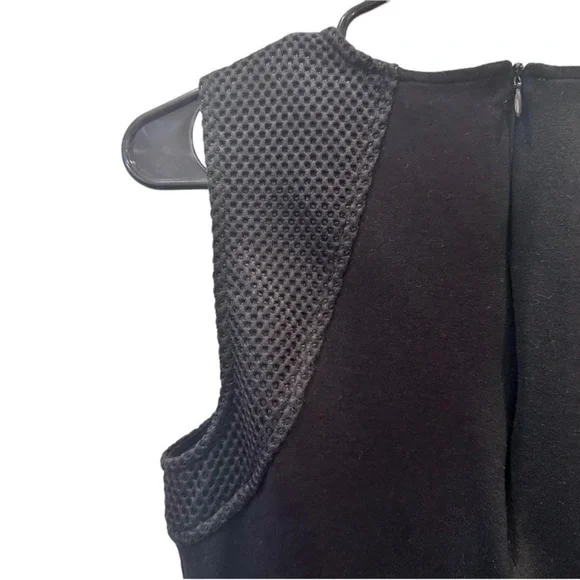 Three Dots Nordstrom little black fitted sheath dress mesh details M like new - Picture 6 of 6